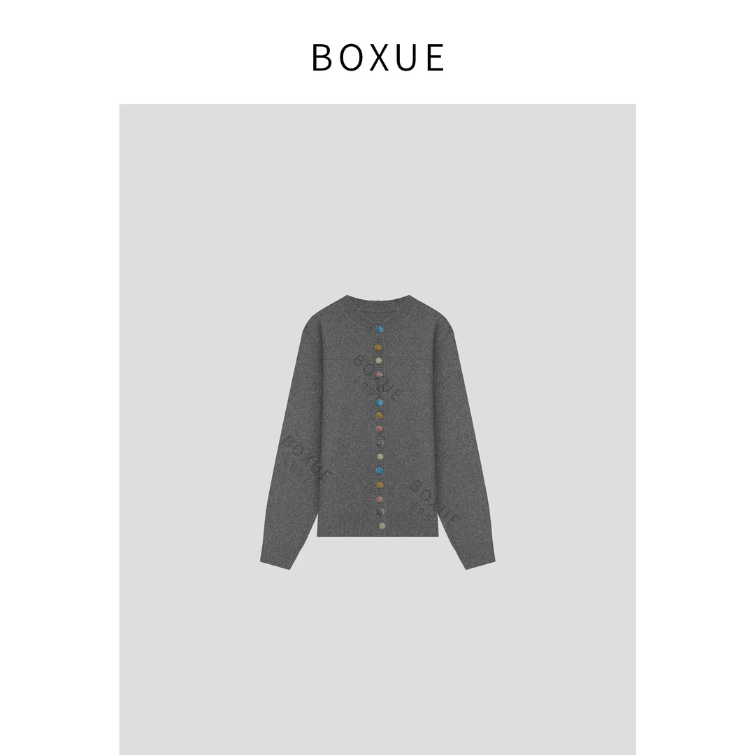 BOXUE‘’云芷‘’2024秋季新款单排彩扣设计感外套#240903W325