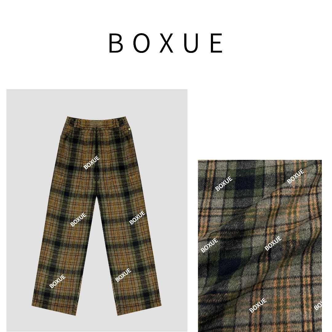 BOXUE “英伦格子”  时尚休闲百搭格子 裤子#230923K74
