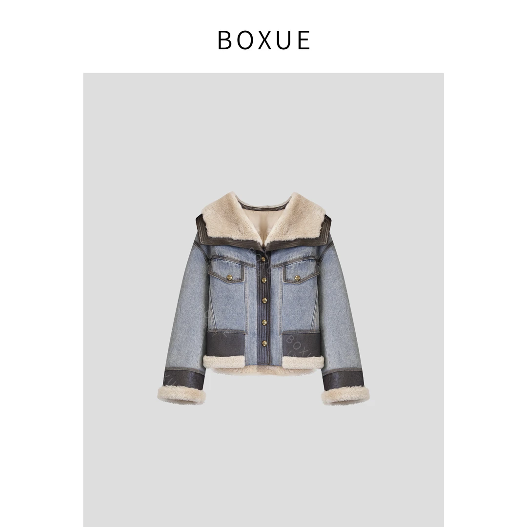 BOXUE“云舒”2024冬季皮毛一体鹅绒高级感鹅绒服 外套#240928W955