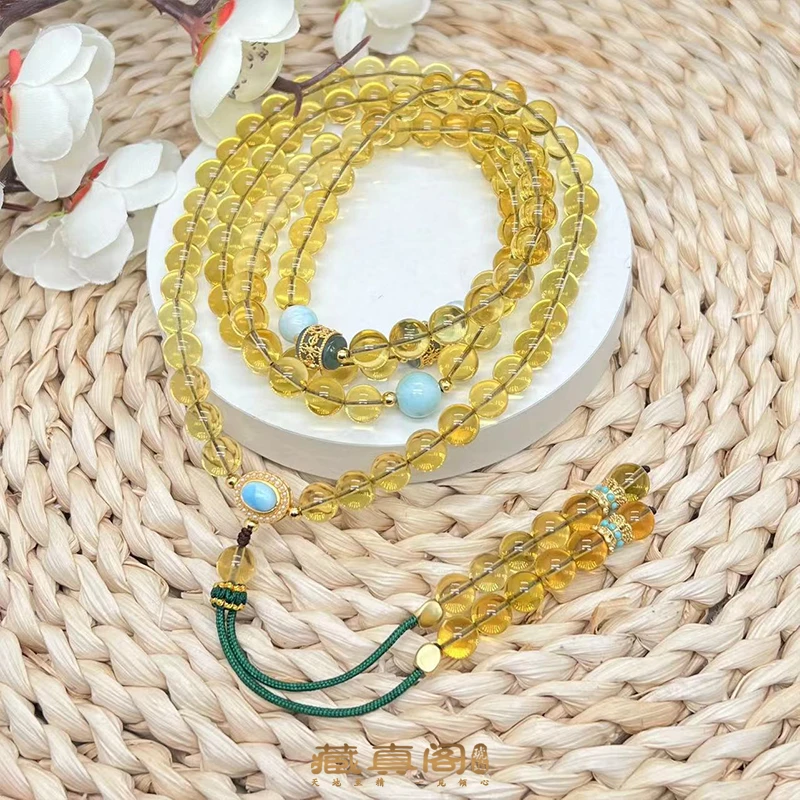 【藏真阁】H1119天然蓝珀108佛珠