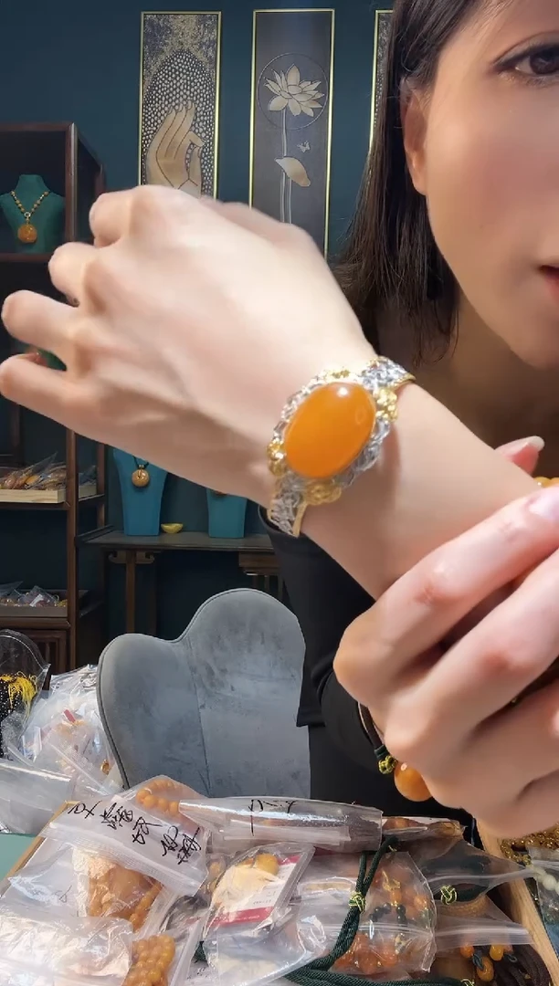 【闪购商品】琥珀裸石银S925镶嵌m11
