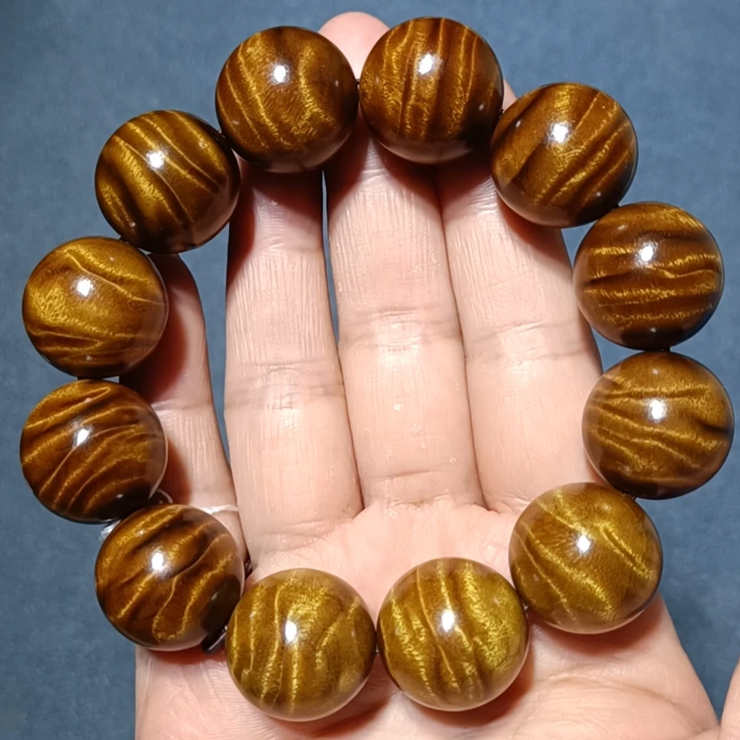 2.0古铜色闪电纹老料小叶桢楠男女手把玩一条