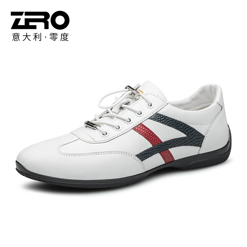【官方正品】零度男鞋新品透气真皮日常运动休闲鞋软底轻便旅游皮鞋