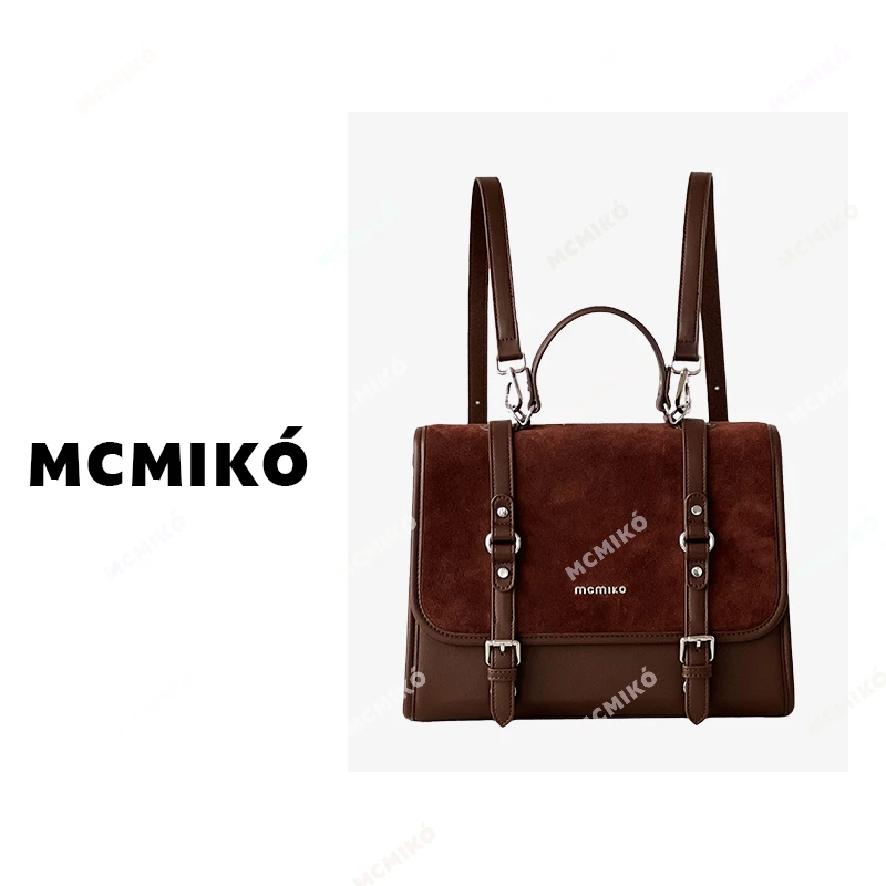 麦米可Mcmiko 奥本海默~复古磨砂牛皮剑桥双肩包 小众背包百搭