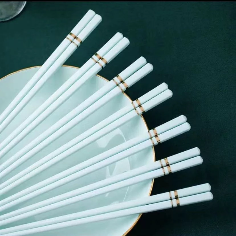 景德镇影青骨瓷筷子陶瓷10双防滑高档防霉环保