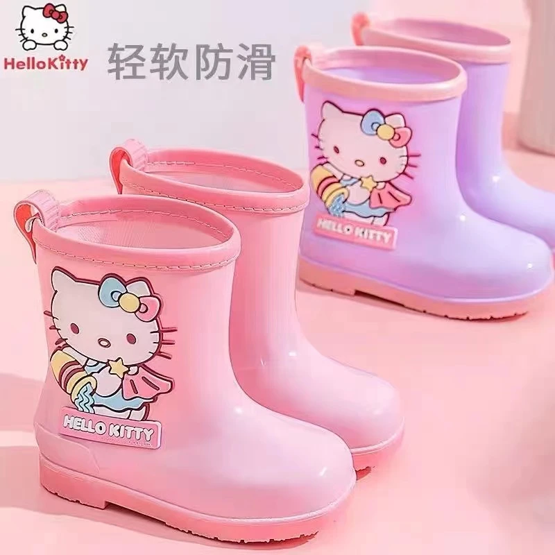 KT猫女同款可爱雨鞋儿童女童防水防滑雨靴雨靴户雨天防水鞋防滑