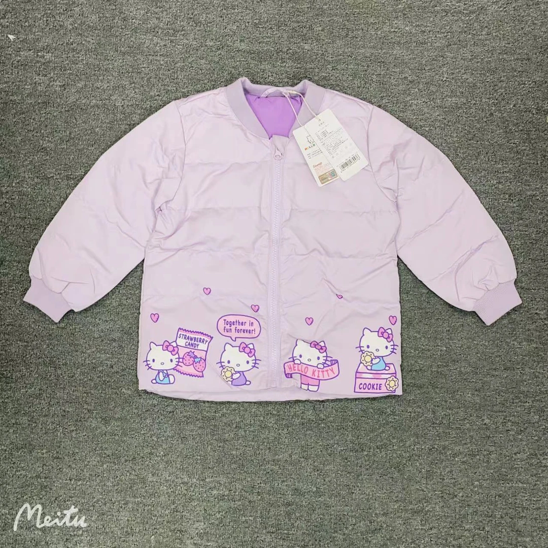 KT猫女童羽绒服儿童冬季轻薄羽绒服上装宝宝保暖服上衣白鸭绒冬装