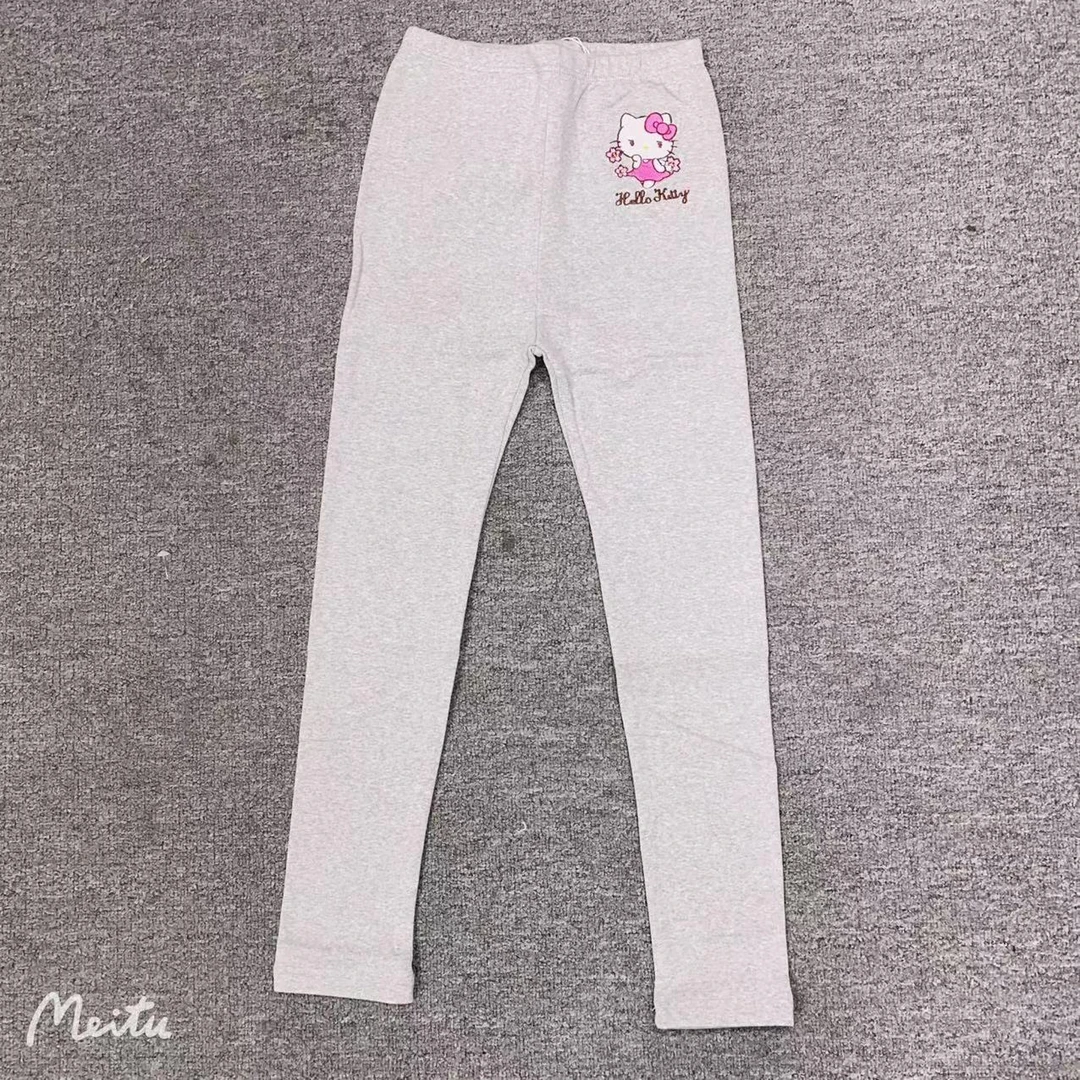 KT猫卡通女童时尚百搭裤子棉质透气舒适打底裤休闲运动中大童长裤