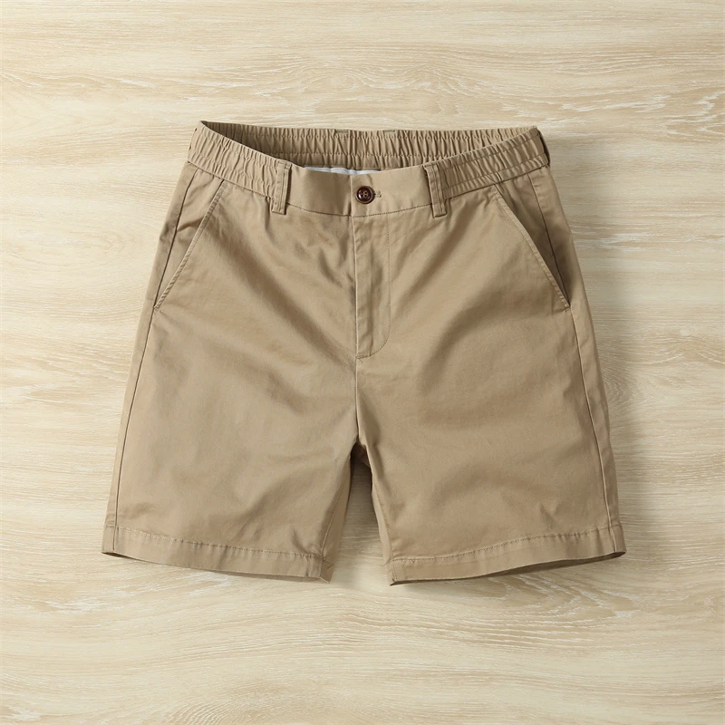 新款休闲四分裤男士2024年夏季薄款美式纯色工装修身4分西装短裤