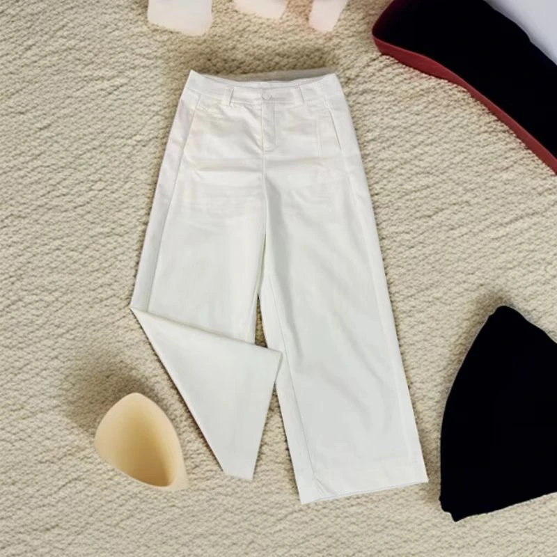 8135-秋季新款显瘦百搭直筒板裤（裤子长度100厘米）