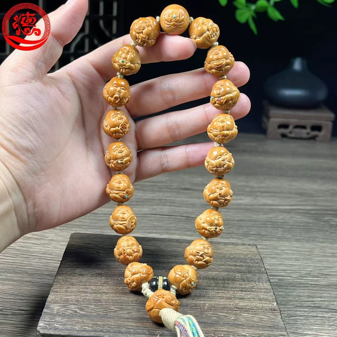 A猴头核桃   1.5笑口常开手持满镶嵌款   文玩手持