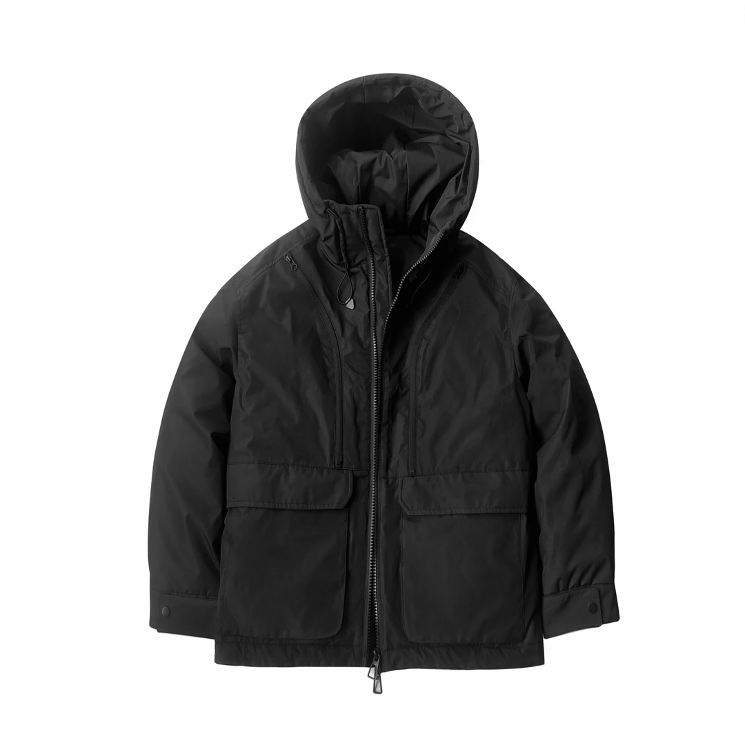 【LGY 6889】冬季新款立剪裁简约连帽冲锋衣棉服保暖棉衣外套潮
