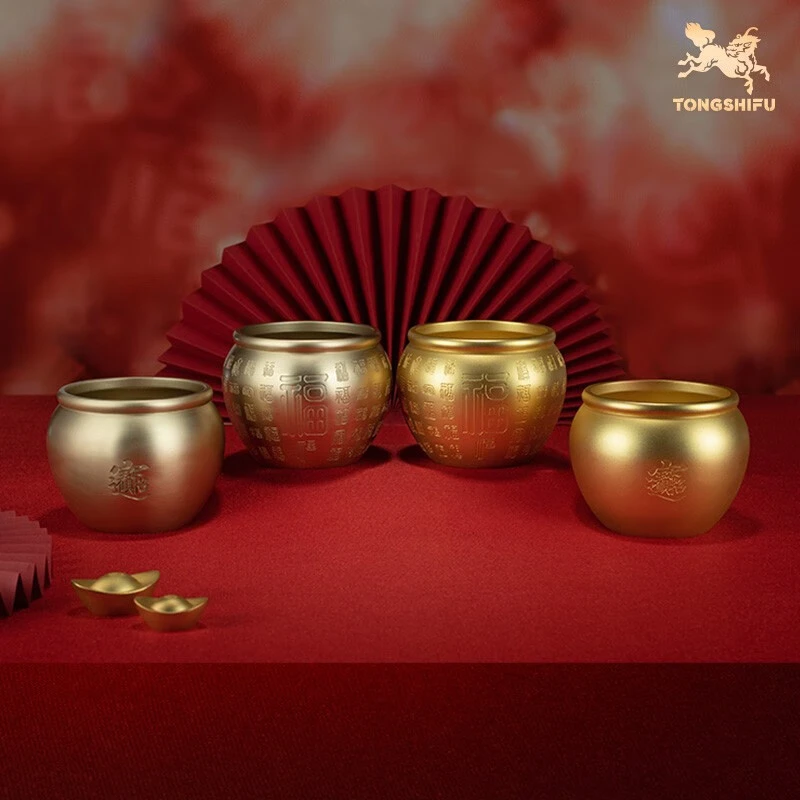 铜师傅《福缸 财缸系列》玄关桌面铜摆件 家居装饰工艺品