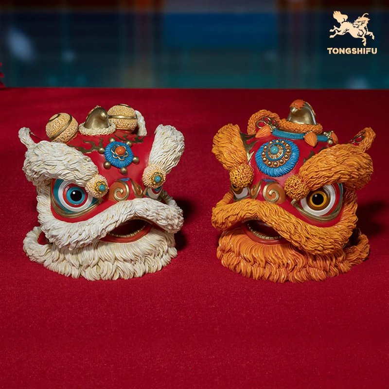 铜师傅 《鸿运醒狮》客厅桌面铜狮子摆件 家居装饰工艺品