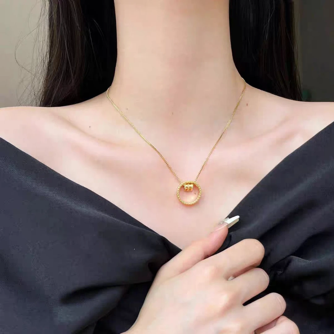 钛钢项链 圆环小蛮腰项链