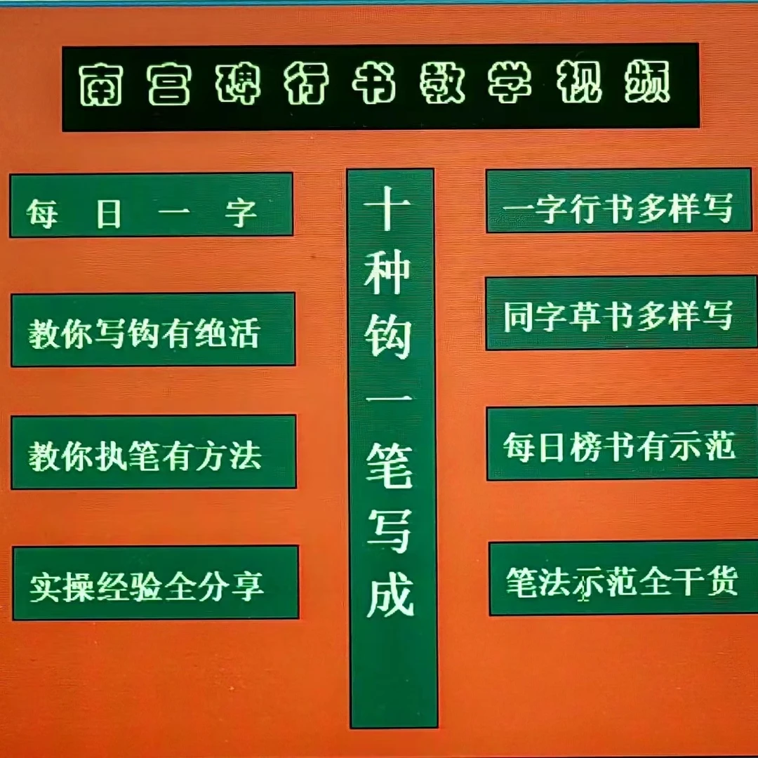必学的南宫行书，每字行、草、榜三写教给你，满满干货