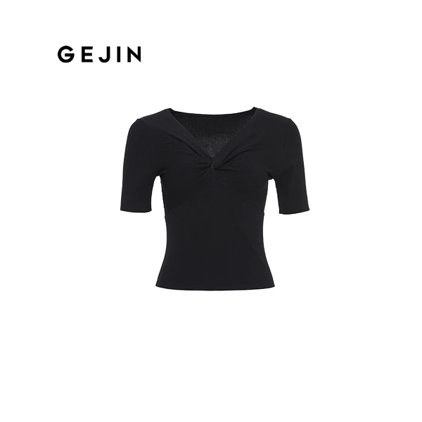 GEJIN/歌锦夏季轻奢设计师修身针织小衫9212461033