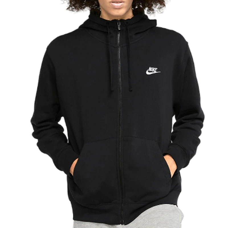 nike耐克男款AS M NSW CLUB HOODIE FZ BB潮流针织外套BV2646-010