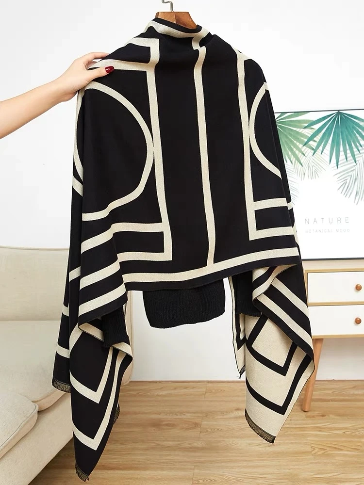 【主播推荐MY001】韩版秋冬季长款围巾披肩两用加厚保暖百搭披风