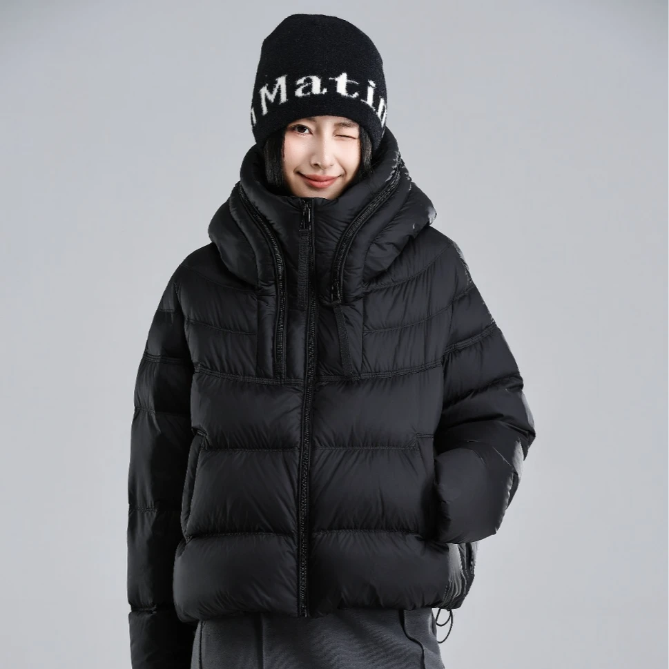 【826-xhs】运动短款时尚连帽加厚保暖冬季女款户外休闲女士羽绒服