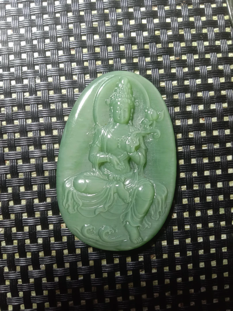 和田玉碧玉观音，，