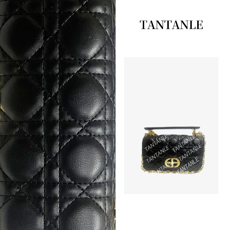 TanTanLe高定单肩手提斜挎时尚百搭经典轻奢黑色女包