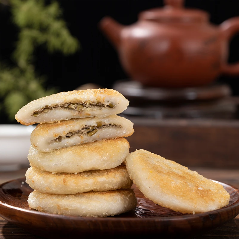 谷味央厨农家手工脆皮绿豆糍粑湖北特产油炸糍粑