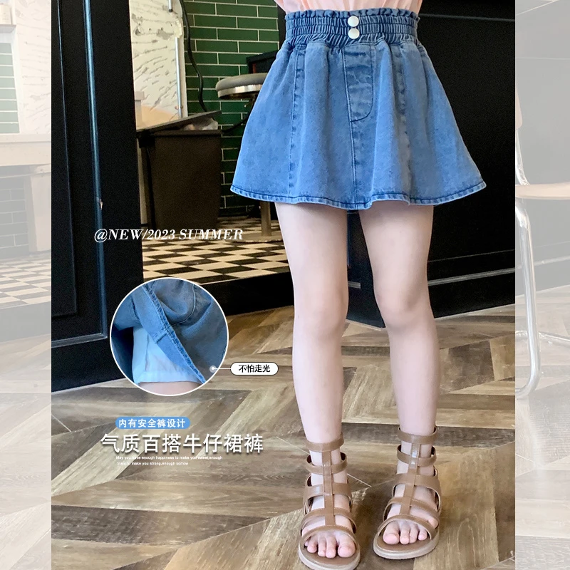 mini旦女童装牛仔短裤裙夏季新款韩版儿童休闲裤短裤洋气短裙