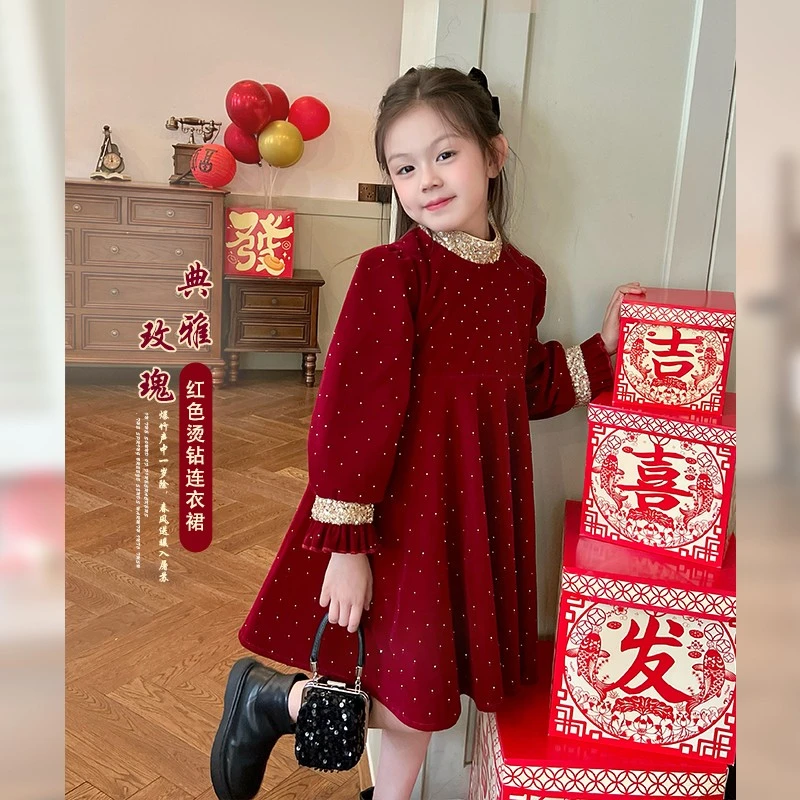 【银河系公主】新年氛围感富家千金加绒连衣裙