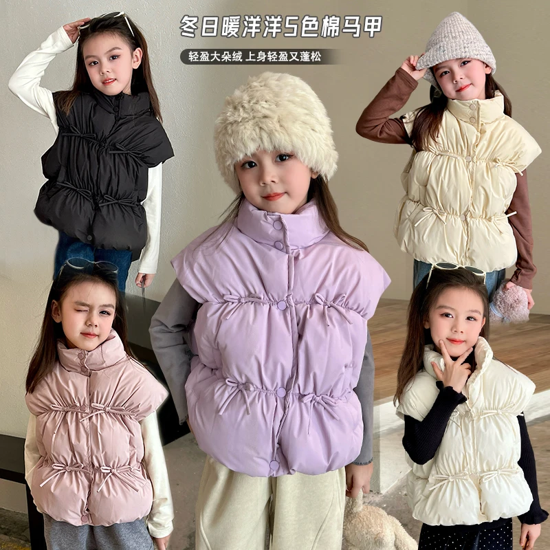 【断码清】棉马甲冬装新款女孩洋气加厚棉服背心保暖上衣