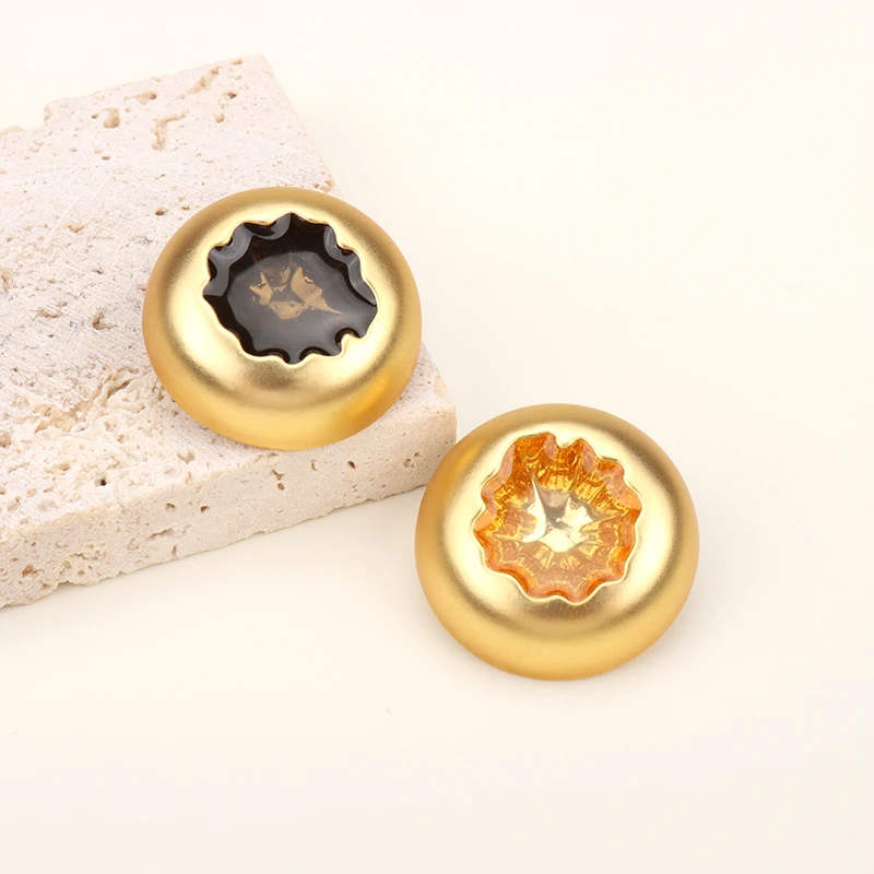 高端复古小香风金属纽扣圆形滴胶手缝扣时尚大衣毛衣纽扣