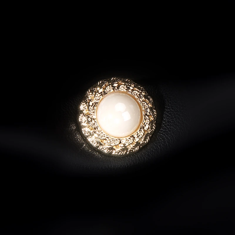 高档珍珠金属纽扣大衣西装开衫连衣裙中古小香风金色扣子