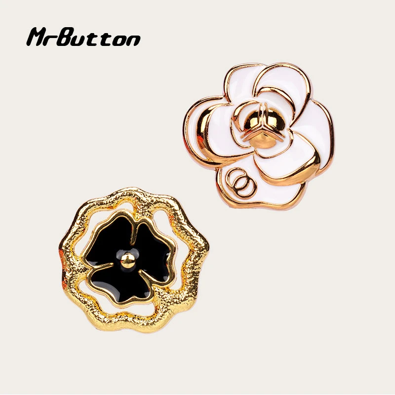 MR BUTTON 玫瑰花金属纽扣上衣女大衣高档扣子儿童衣服钮扣配件