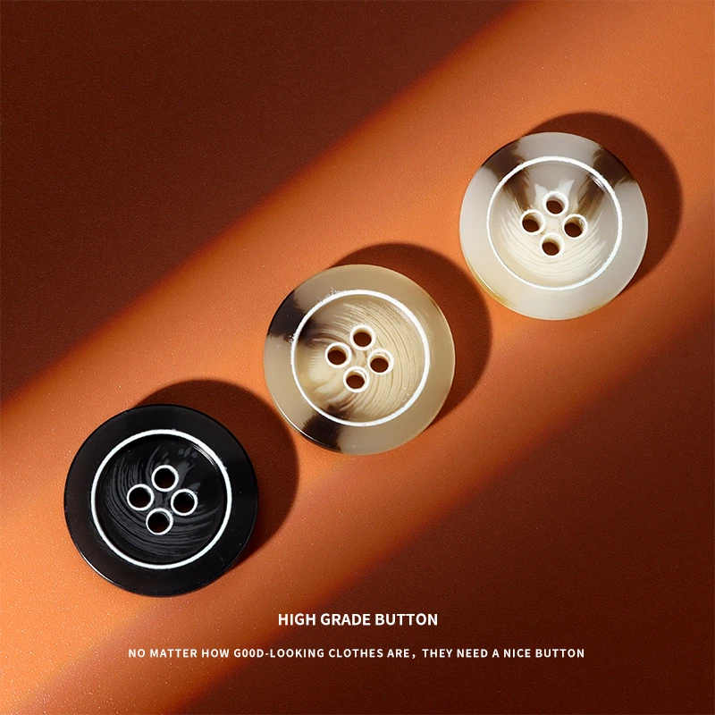 上衣外套衣服树脂纽扣百搭圆形扣子男西装西服钮扣配件大衣装饰扣