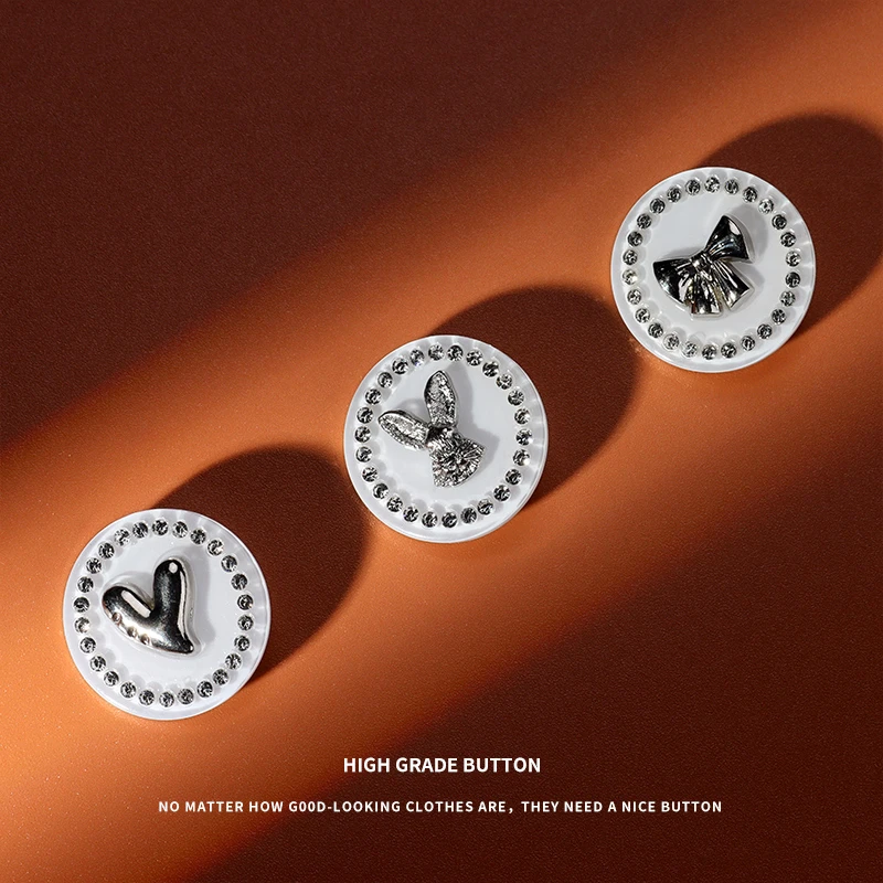 黑色西装大衣扣子男女衣服羊绒大衣钮扣外套精致高档金属镶钻纽扣