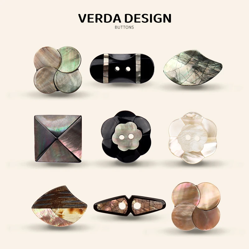 高档日本进口天然艺术异形贝壳大衣定制外套风衣百搭纽扣