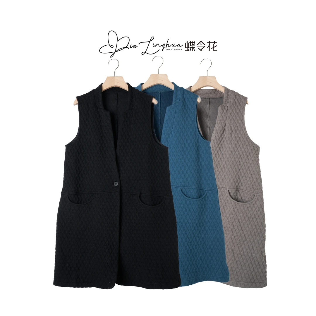 【经典升级】气质百搭加厚棉中长款马甲-232087-D1 C1