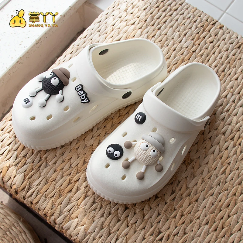 夏季可爱卡通洞洞鞋女款外穿网红学生上班族包头拖鞋防滑时尚软底