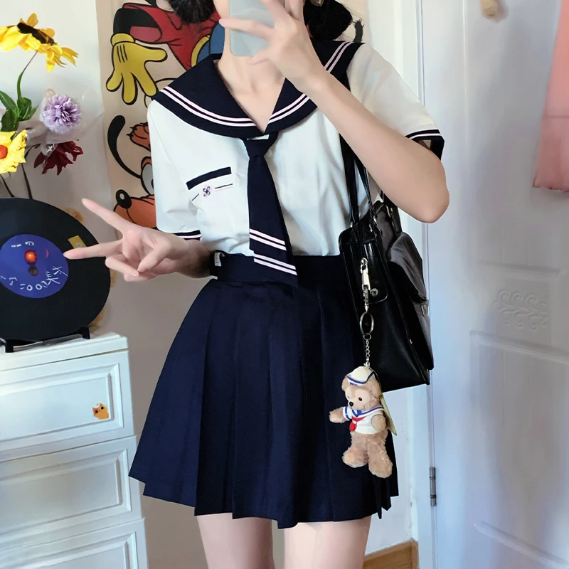 狐兔【楠屿中】正版短袖jk学生甜美水手服日系学院风制服套装夏显瘦