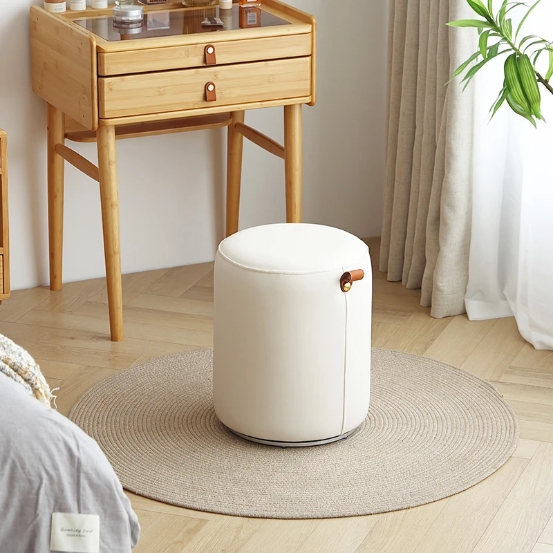 旋转化妆凳家用房间简约美甲凳轻奢高级感圆凳女生卧室梳妆台椅子