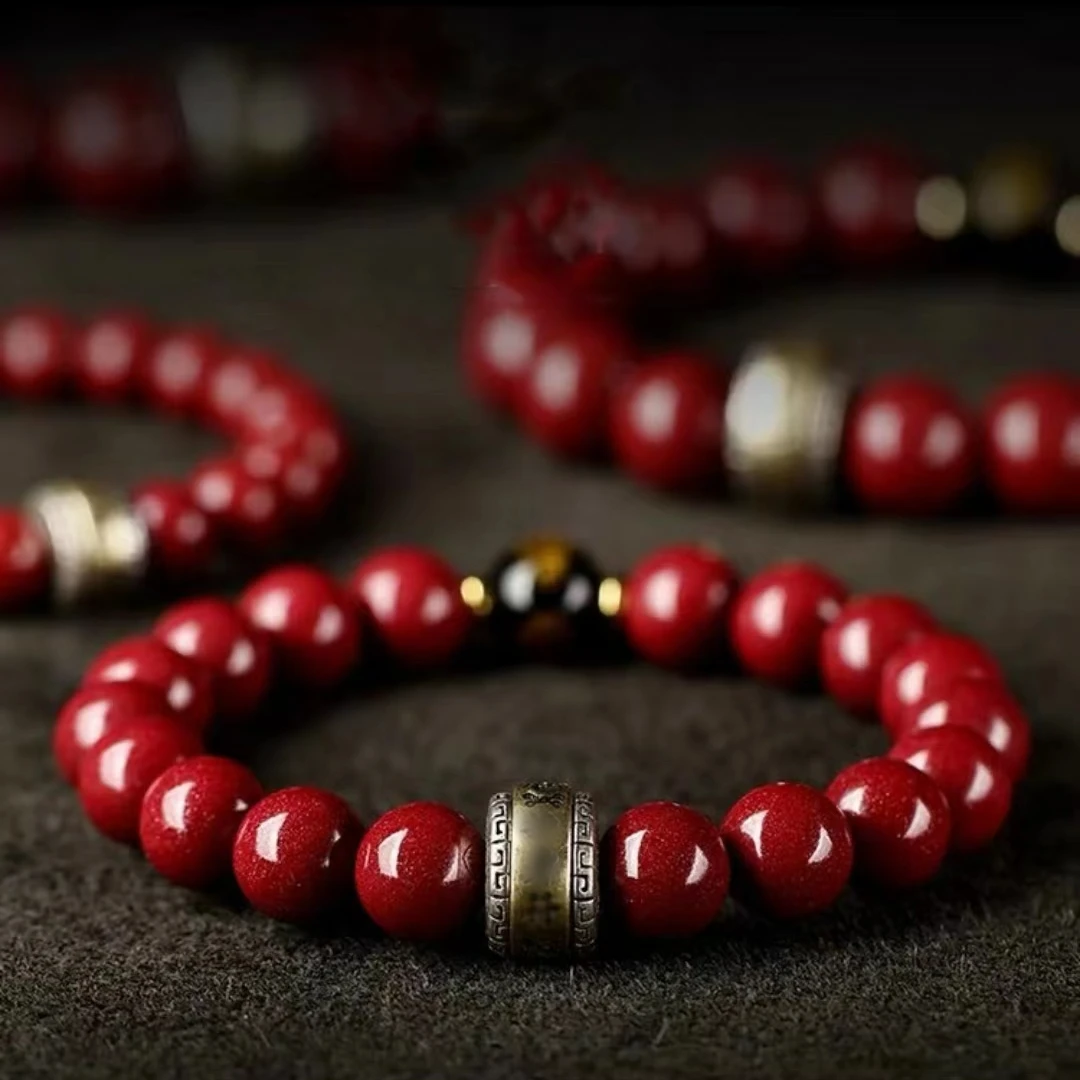 含辰砂工艺品朱砂紫砂十二生肖银守护手链【送证书】