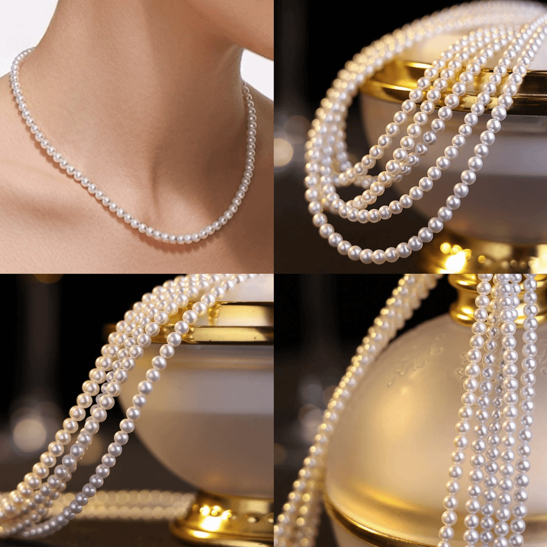 链子925银 【老刘专属】气质冷光白4MM小米珠极强光轻奢时尚百搭