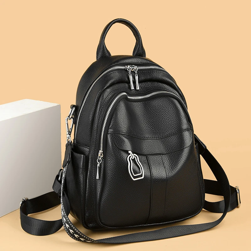 上新时尚百搭气质款双肩包简约高级感潮流女包多层大容量轻奢女包