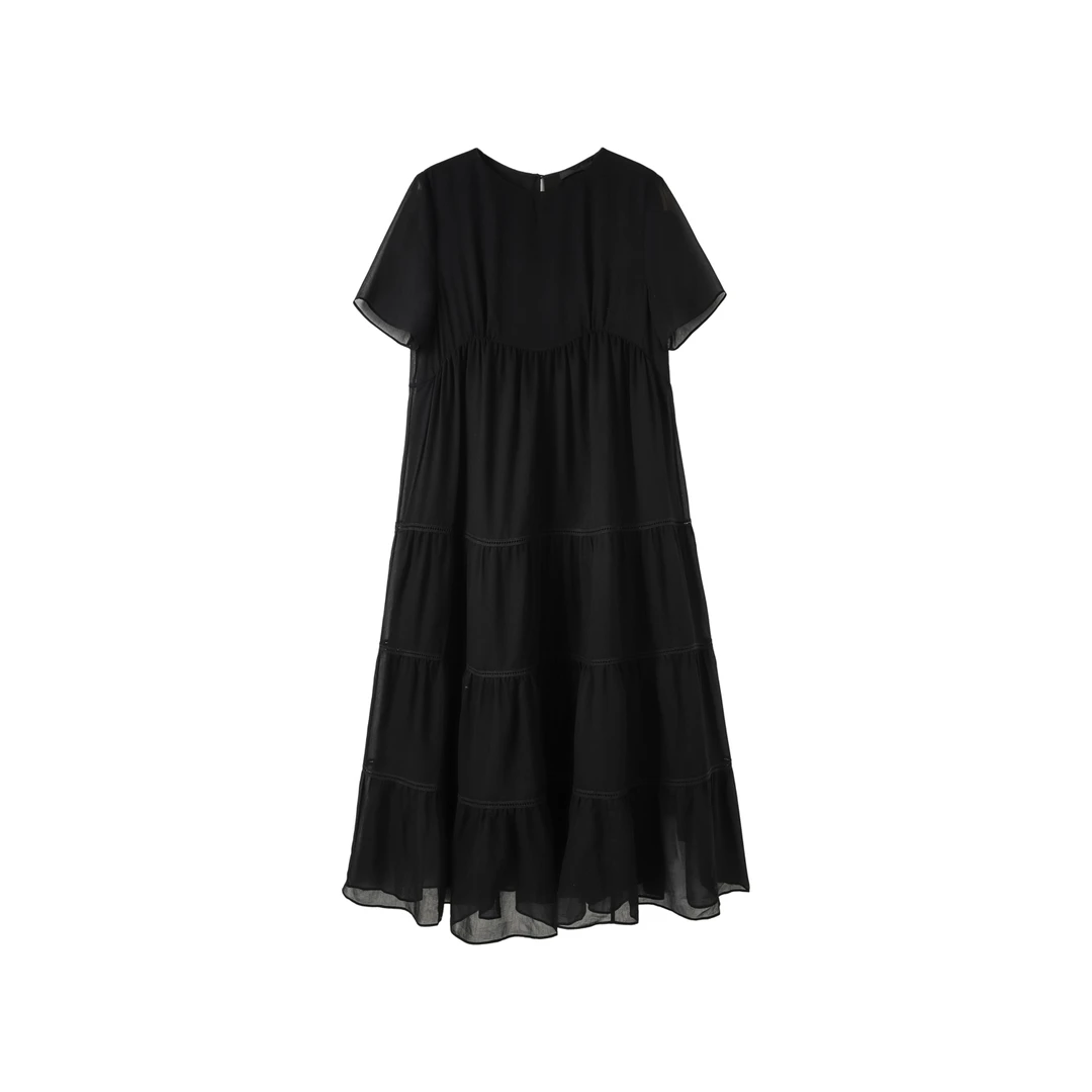 L22275-夏季显瘦收腰时尚通勤简约休闲修身连衣裙