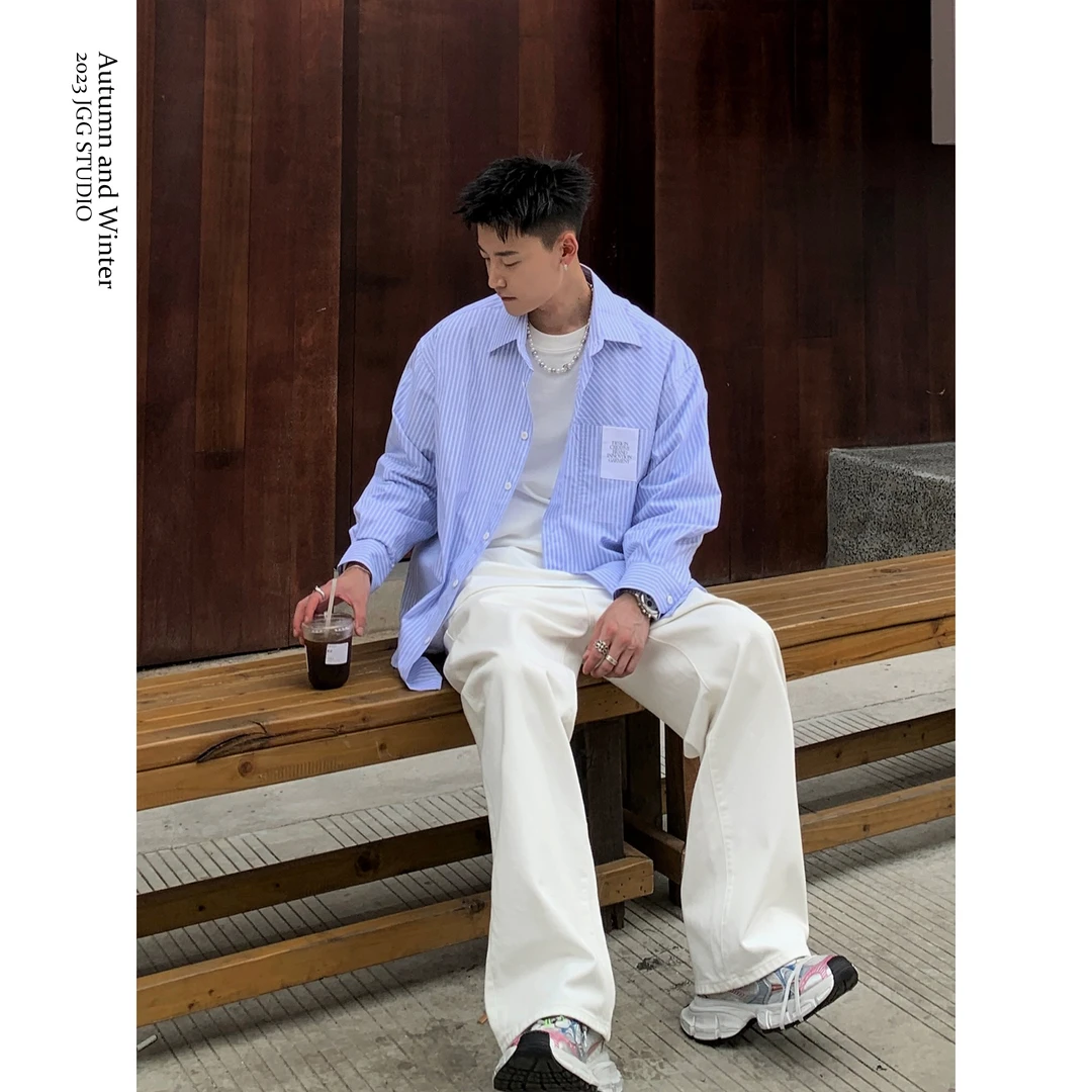 鸡哥哥  罗马假日 高定罗意风条纹衬衣235323