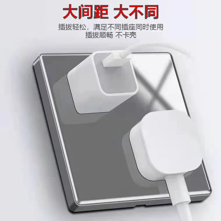 格岚雅G20-86望晟国际开关厚款镜面灰多功能插排板无边框开关插