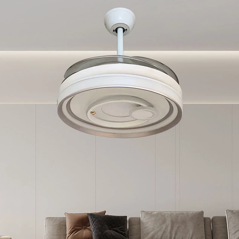 隐形风扇灯吊扇灯家用变频北欧现代餐厅卧室高亮一体静音吊扇客厅