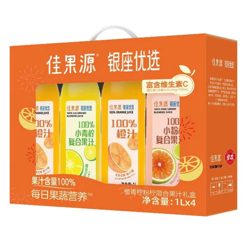 银座优选佳果源混合果汁礼盒1L*4/提
