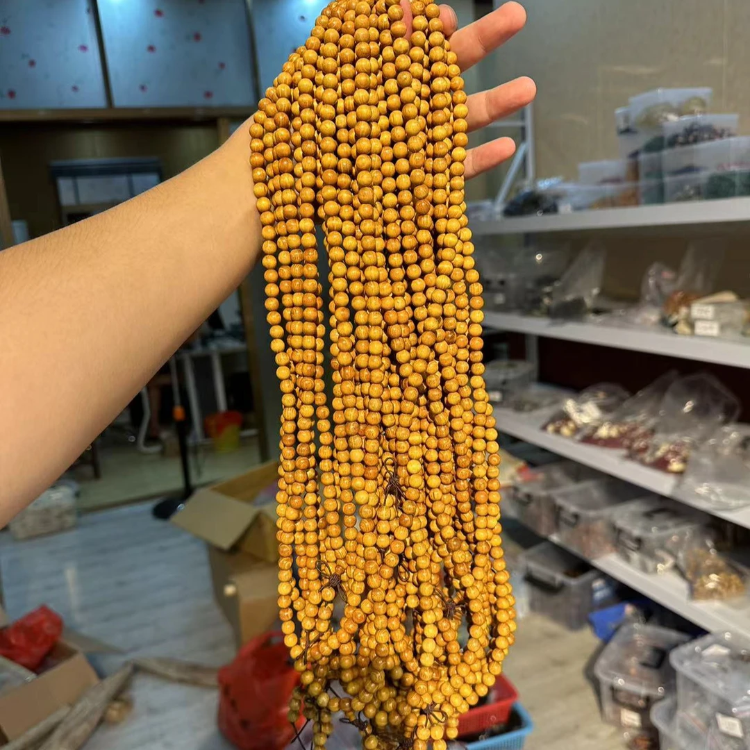 老挝金丝檀有香味108颗8mm