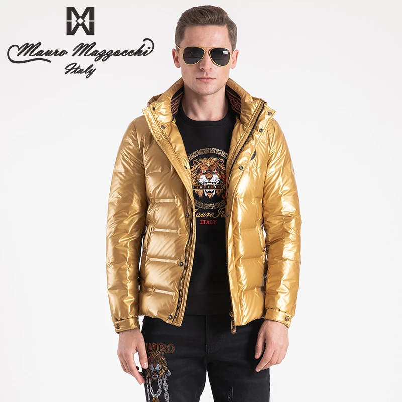 Mauro/玛路男士连帽羽绒服时尚休闲防风舒适保暖秋冬季黄色  6325